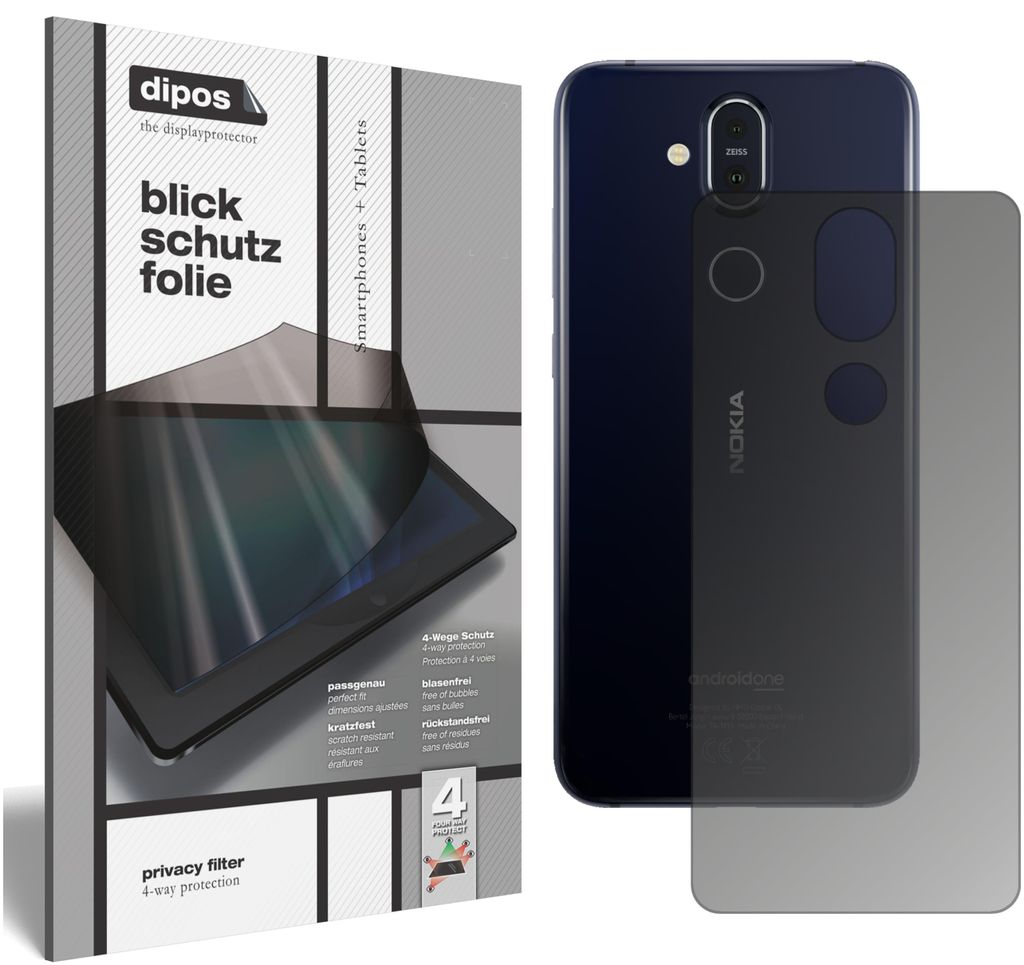 Schutzfolie für Nokia 8.1 Rückseite Blickschutzfolie matt Folie Display Schutz
