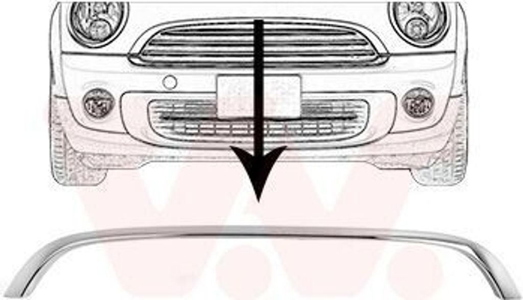 VAN WEZEL Kühlergrill-Zierleiste 0508518 oben Motorhaube Produktbild 