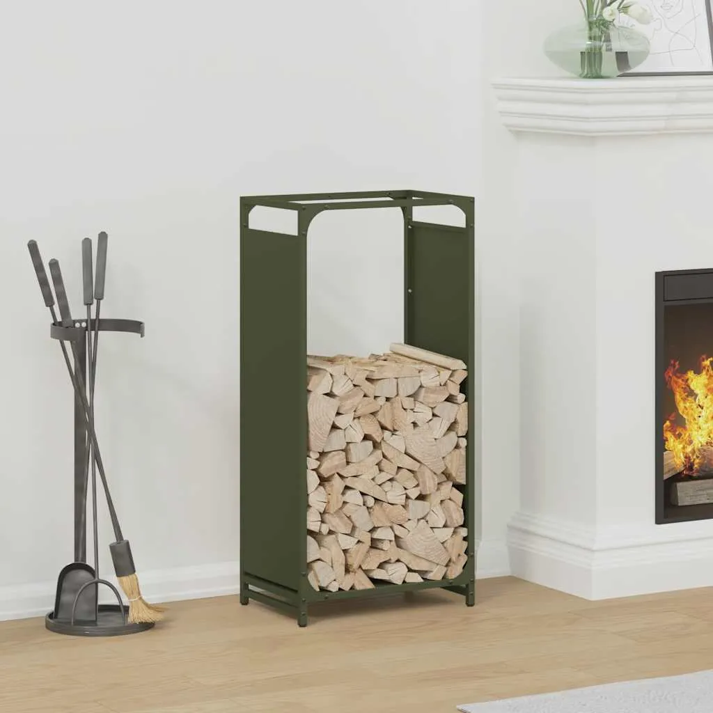 Portalegna Salvaspazio 90 cm Verde Oliva - Acciaio BEI CLORIS Nuovo