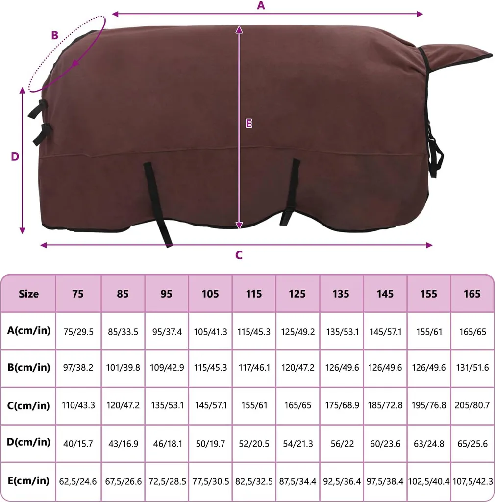 VidaXL Coperta per Cavalli Marrone - Poliestere Soft-Touch per Box - 8