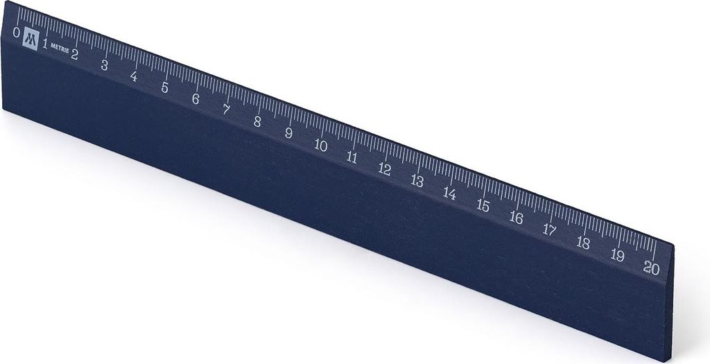 Metrie | Scholar-20MB Holzlineal dunkelblau mit mm-Skala | 20 cm