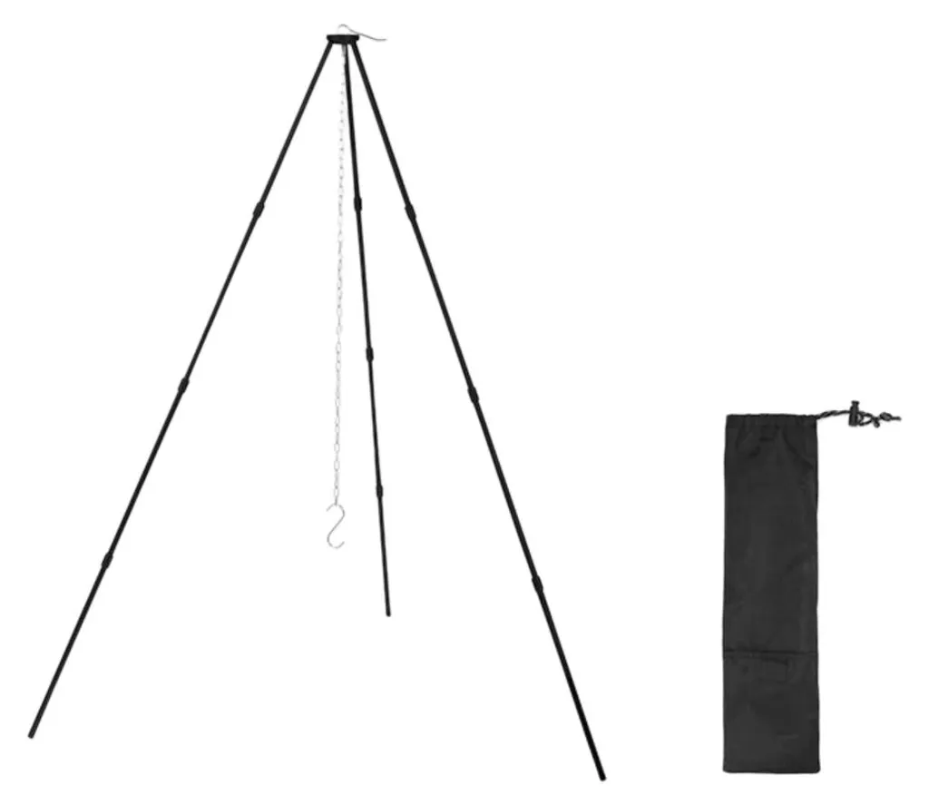Trépied de camping pliable INF en aluminium noir 103cm 16 pièces