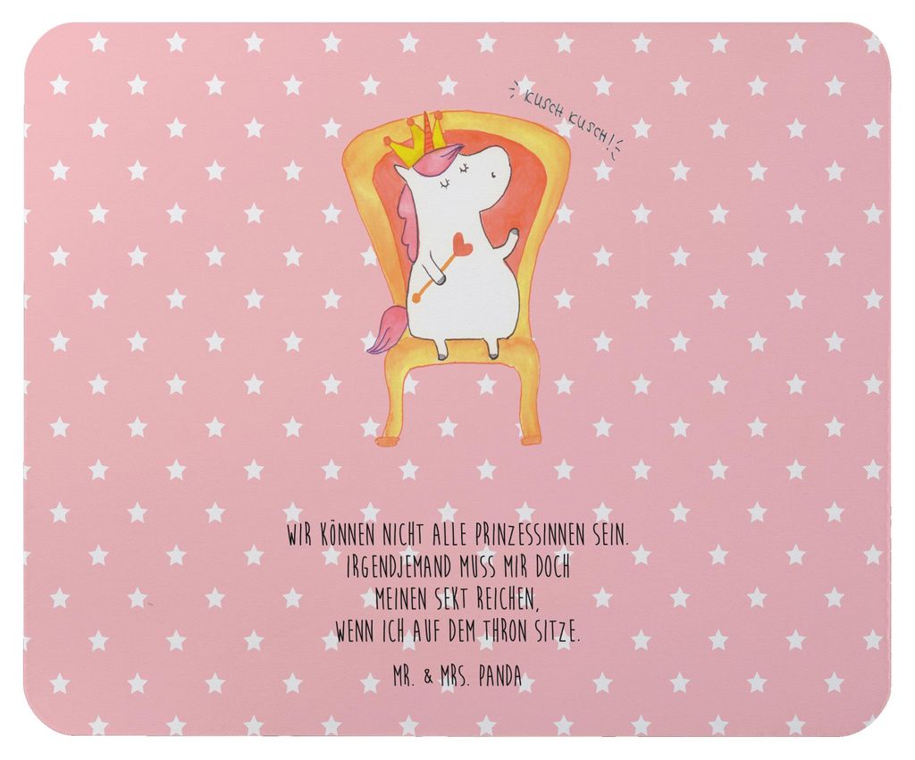 Mr. & Mrs. Panda Mauspad Einhorn König - Rot Pastell - Geschenk, computer mousepad, Mouse Pad, Prinzessin, mousematte, Unicorn, Bundeskanzler, Pr...