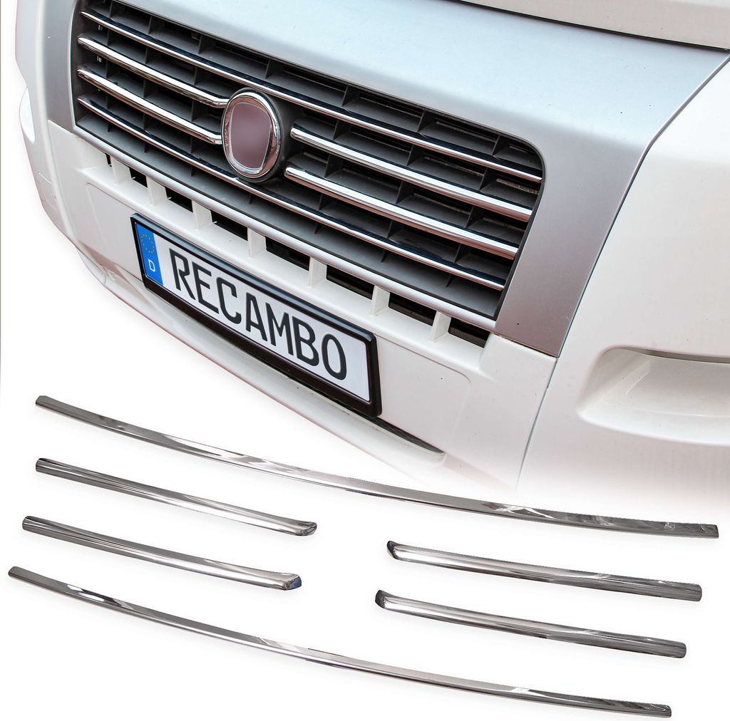Chrom Kühler Grill Leisten Edelstahl für Fiat Ducato | Typ 250 | BJ 2006-2014
