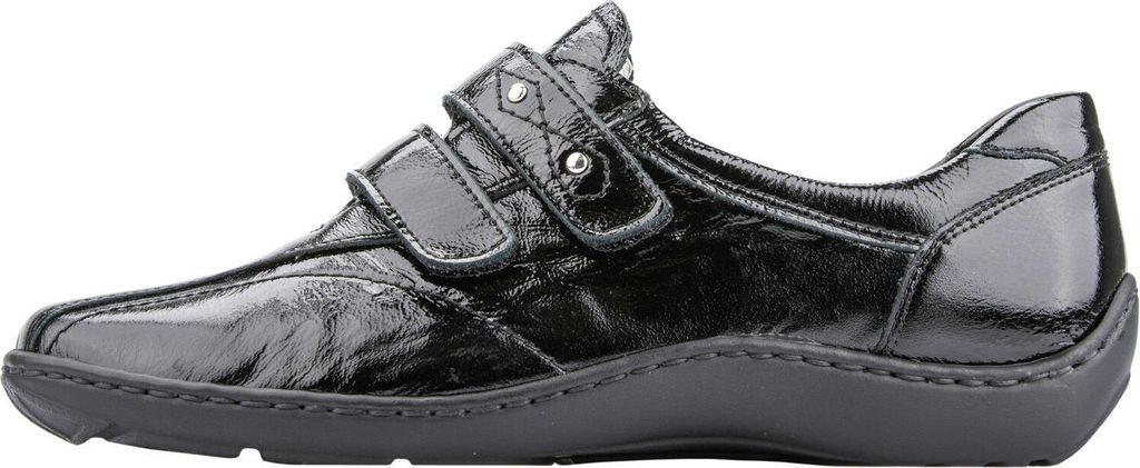 Waldläufer HENNI Klett- Halbschuh, Taipei (Lack), Schwarz, Pro-Aktiv Fussbett, Weite H, 496301-143-001 42