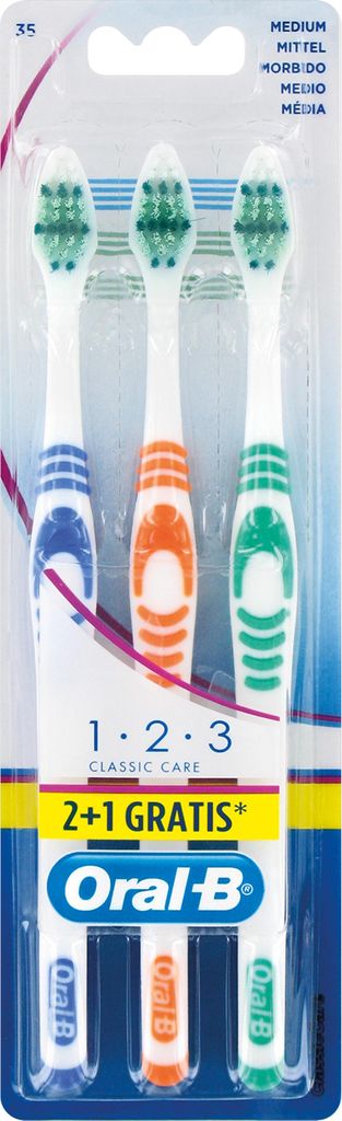 Oral-B Zahnbürste 1 2 3 Classic Care Mittel 2er+1 Gratis Immagine del prodotto 