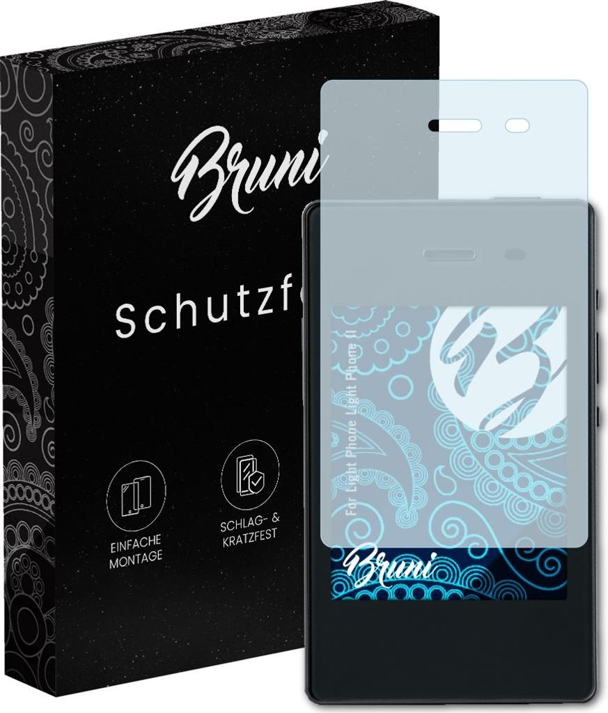 Bruni Basics-Clear 2x Schutzfolie kompatibel mit Light Phone Light Phone II Folie