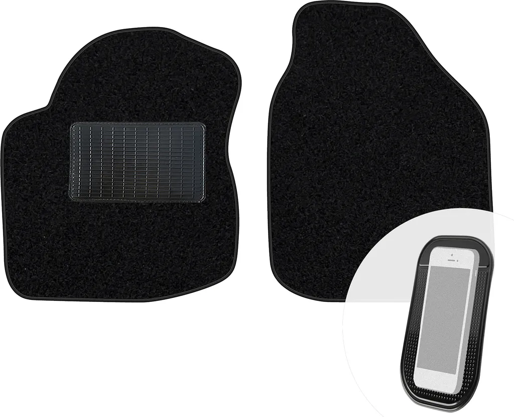 moto-MOLTICO Tappetini anteriori per auto Velours Tappetini per auto neri Set di tappetini 2 pezzi adatto per Ford Fiesta IV 1998-2000