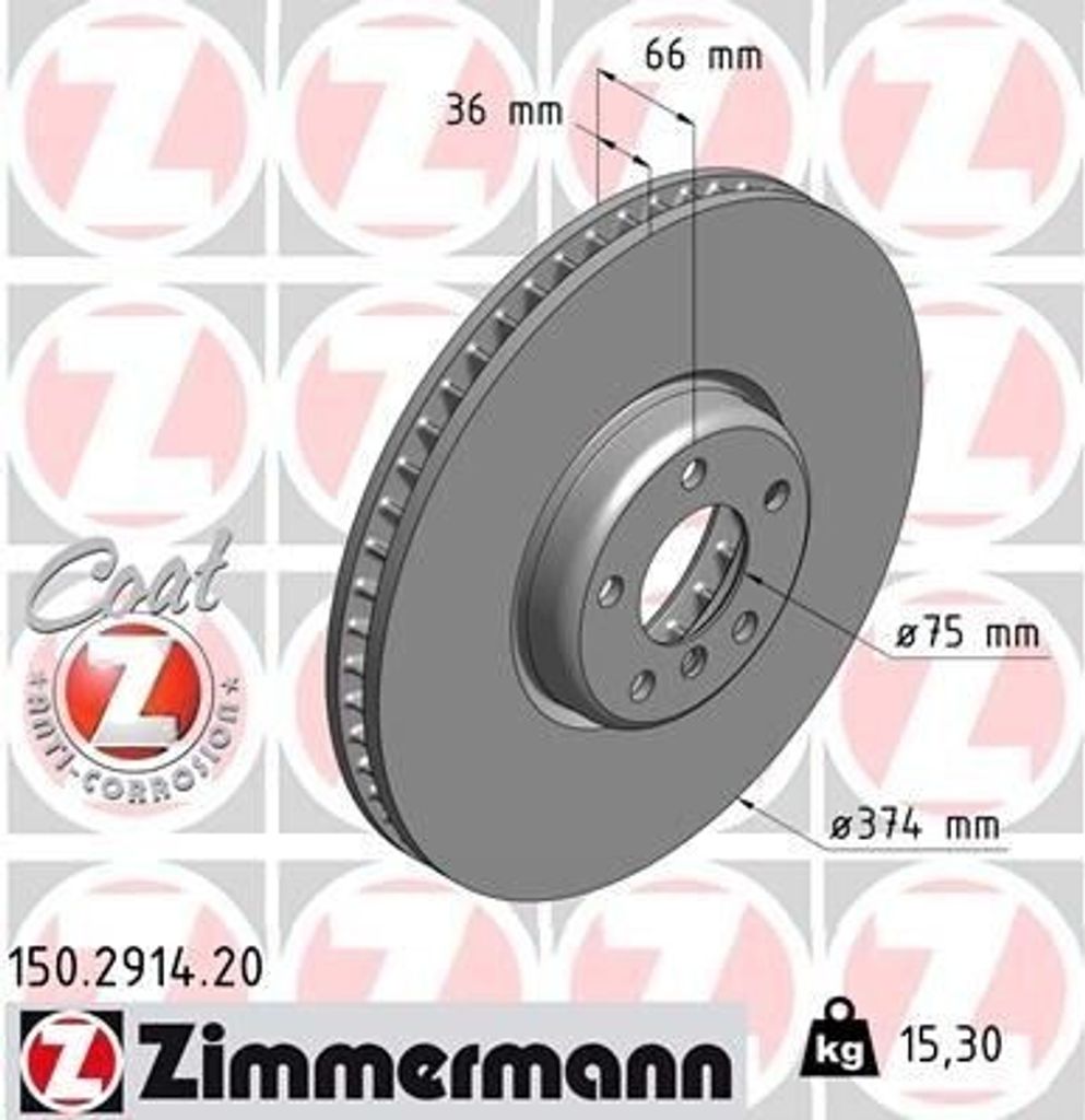 ZIMMERMANN 150.2914.20 - Bremsscheibe für 5er GT (F07), 6er (F12), 7er (F01)