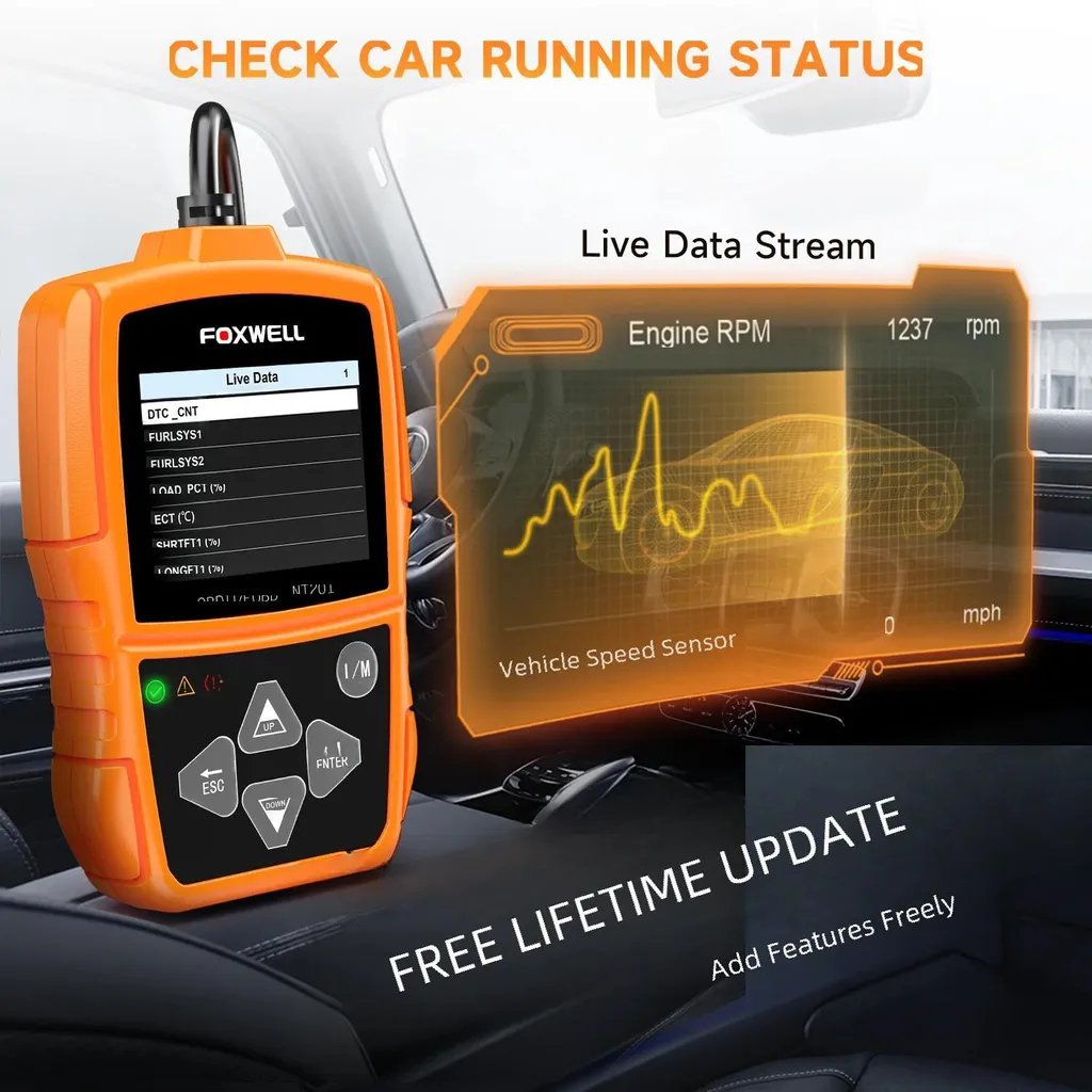 Scanner OBD2 NT201 Lecteur de Code Défaut Moteur Auto avec Écran LCD - 6