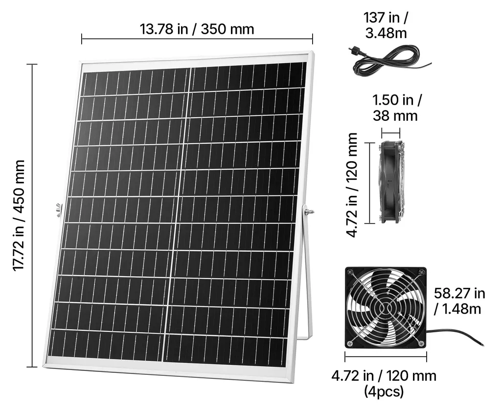 Kit Ventilation Solaire Extérieur pour Abri de Jardin et Petit Espace - 8