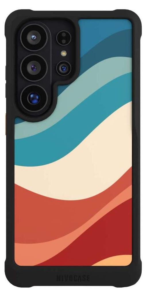 NIVOCASE Hülle für Samsung Galaxy S26 Ultra Stoßfeste Handyhülle NIVOmax Case Schwarz Farbe Farbverlauf Welle