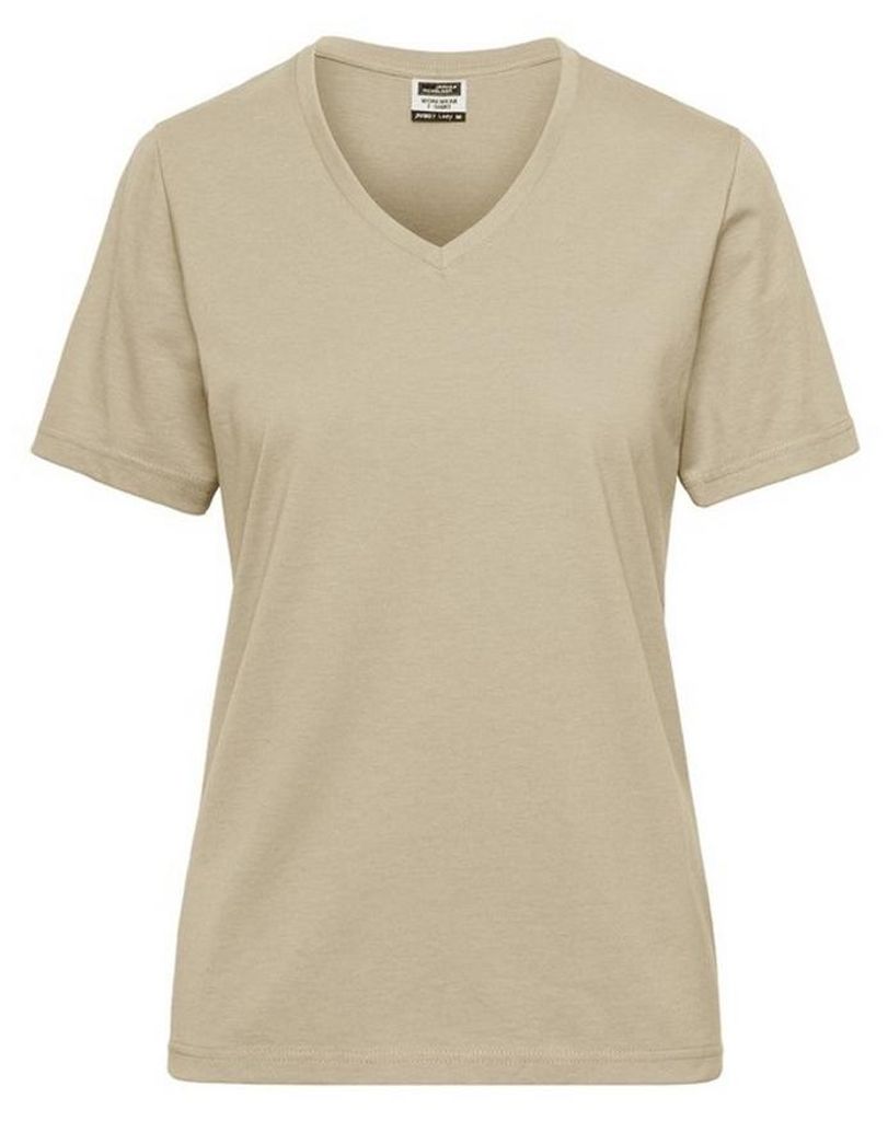 James and Nicholson - "Bio Workwear" T-Shirt für Damen LT2900 (XL) (Steinfarben)