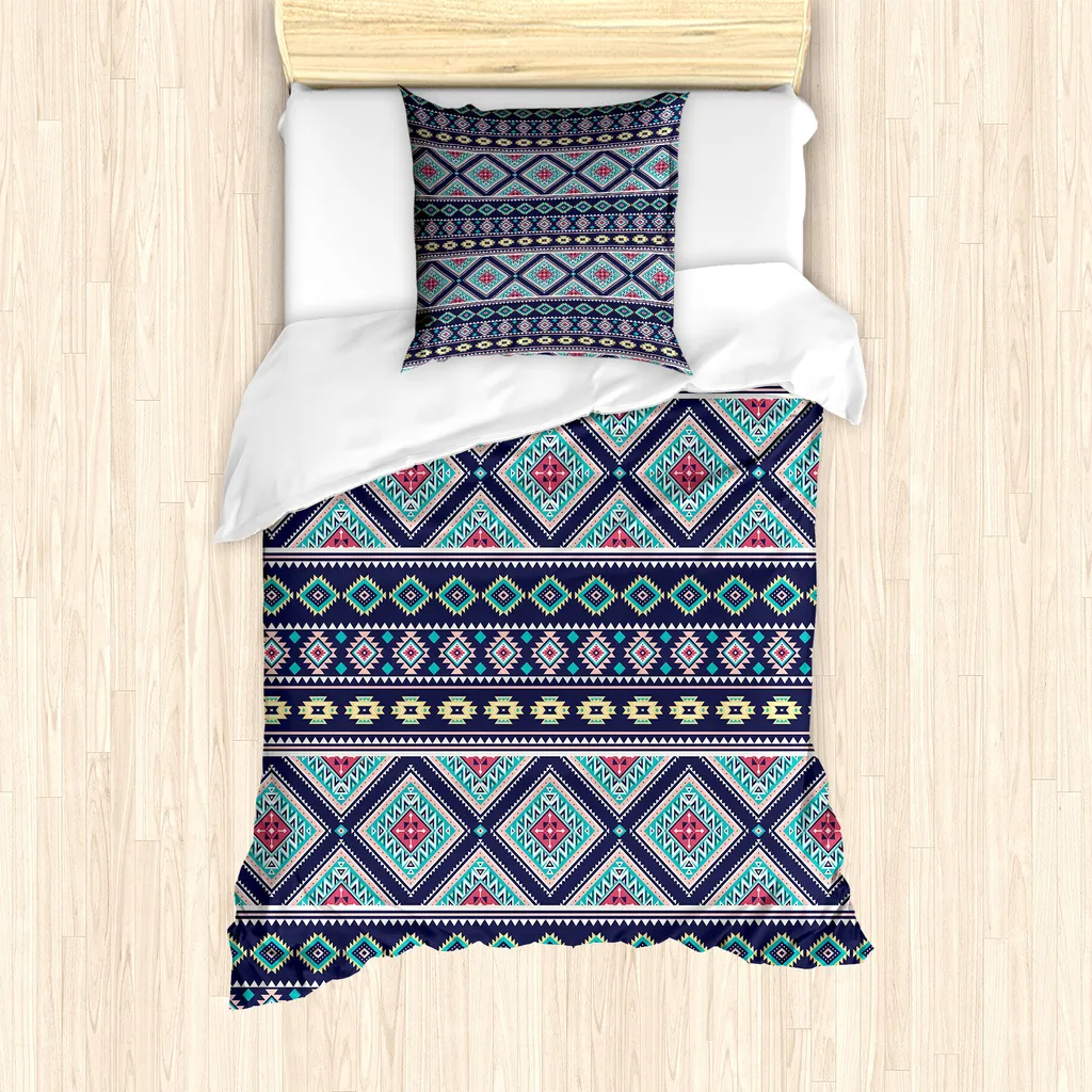 Set Copripiumino Antiacaro ABAKUHAUS 135x200cm Blu Notte Anallergico