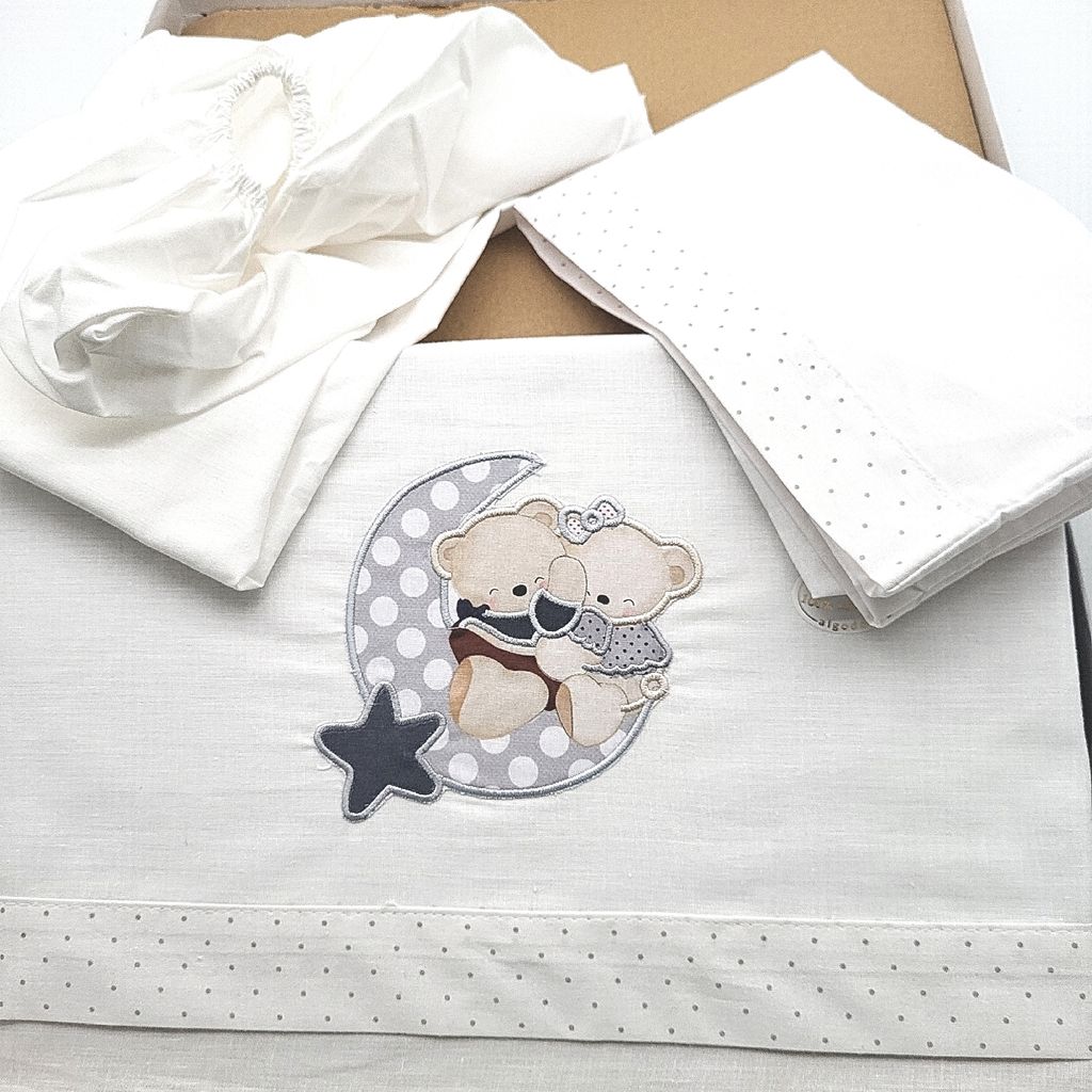 Interbaby - 3 Stk. Bettwäsche Set Für Wiege - Produktbild 