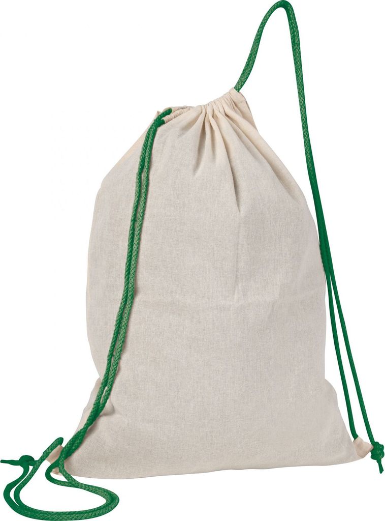Baumwolle Gymbag / Sportbeutel / Turnbeutel / weiß mit Produktbild 