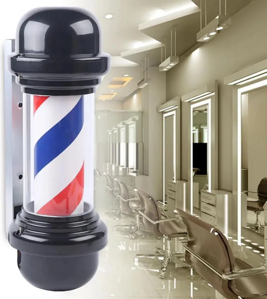 Enseigne de Barbier Rotative LED pour Façade Salon de Coiffure - 51 cm - 2