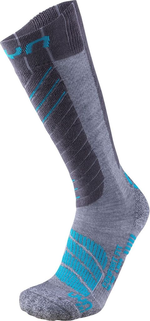 UYN LADY SKI COMFORT FIT SOCKS Grey/Turquoise 39/40