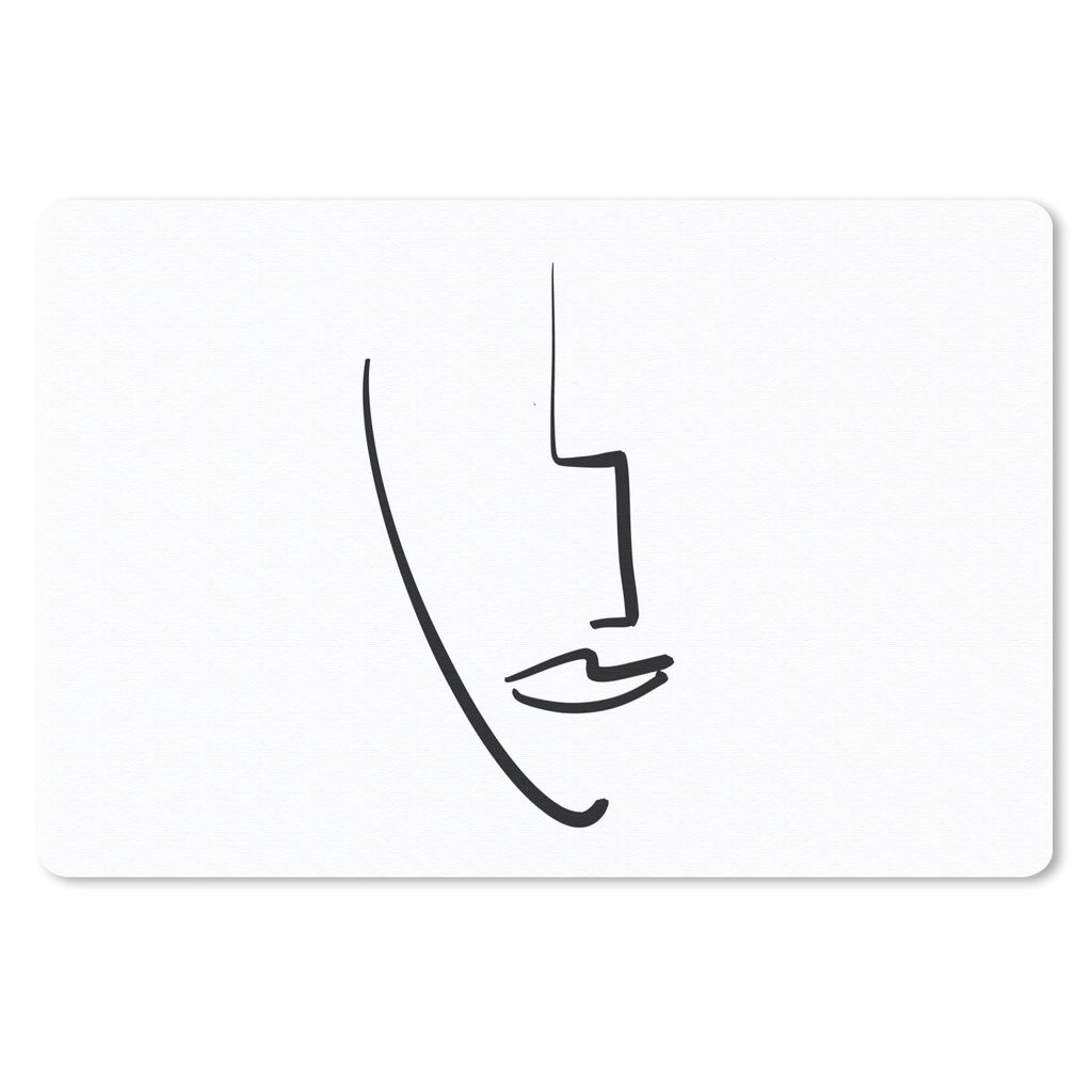 MuchoWow Schreibtischunterlage Gesicht - Frau - Abstrakt 60x40 cm - XXL Mauspad - Großes Mauspad