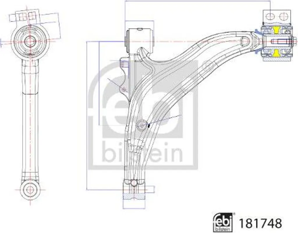 Bras de suspension FEBI 181748 avec silentblocs pour Opel Astra J