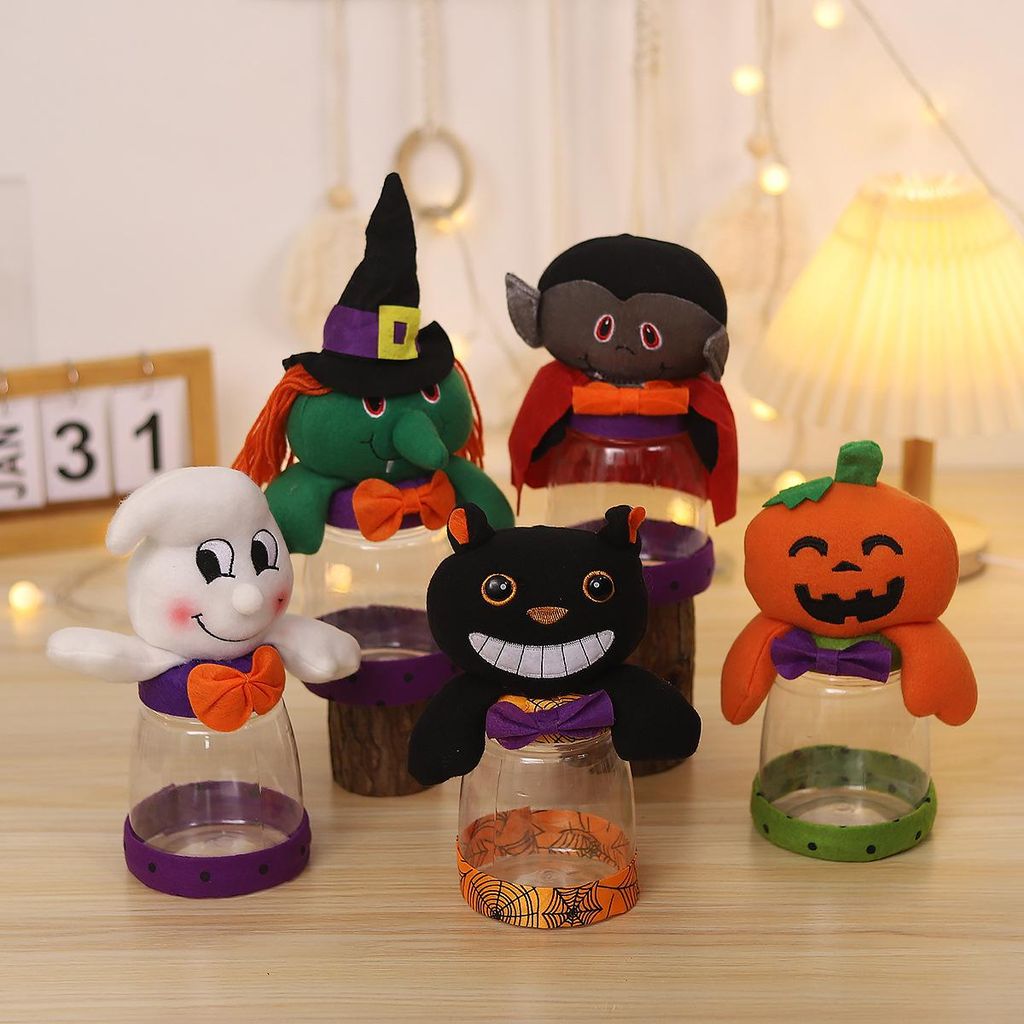 3-teiliges Halloween-Kostümzubehör-Set, neue süße, transparente, dreidimensionale Geisterpuppe-Bonbondoe