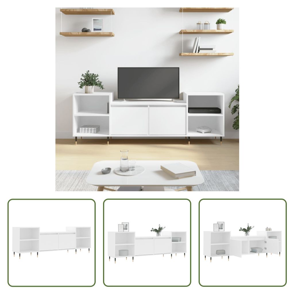 The Living Store TV-Schrank Weiß 160x35x55 cm Holzwerkstoff