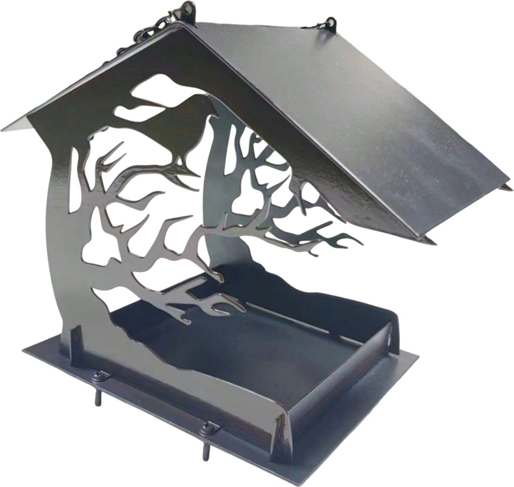 Vogelfutterhaus aus Metall für den Außenbereich, eichhörnchensicher, Wildtier-Futterspender, hängendes Vogelhaus für Garten, Terrasse, Hinterh...