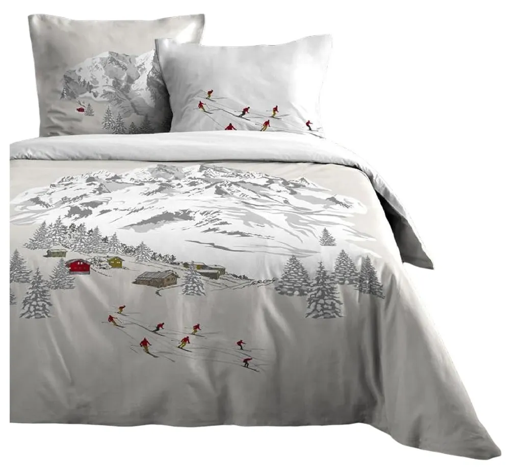 Housse de couette percale Station Meribel - Linge de lit haut de gamme