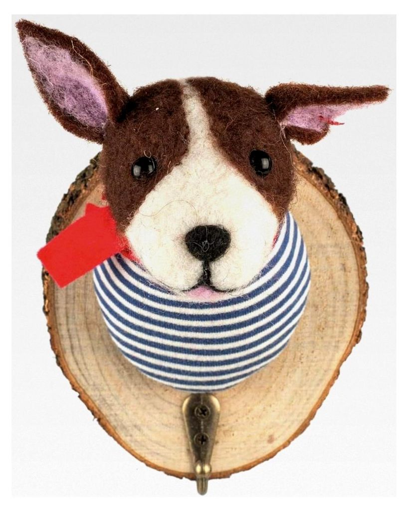 Kleiderhaken Hund gestreift 14 cm