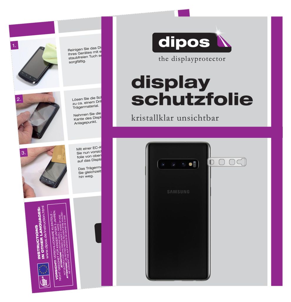 12x Schutzfolie für Samsung Galaxy S10 Plus Kameralinse klar Displayschutzfolie Folie Display Schutz dipos