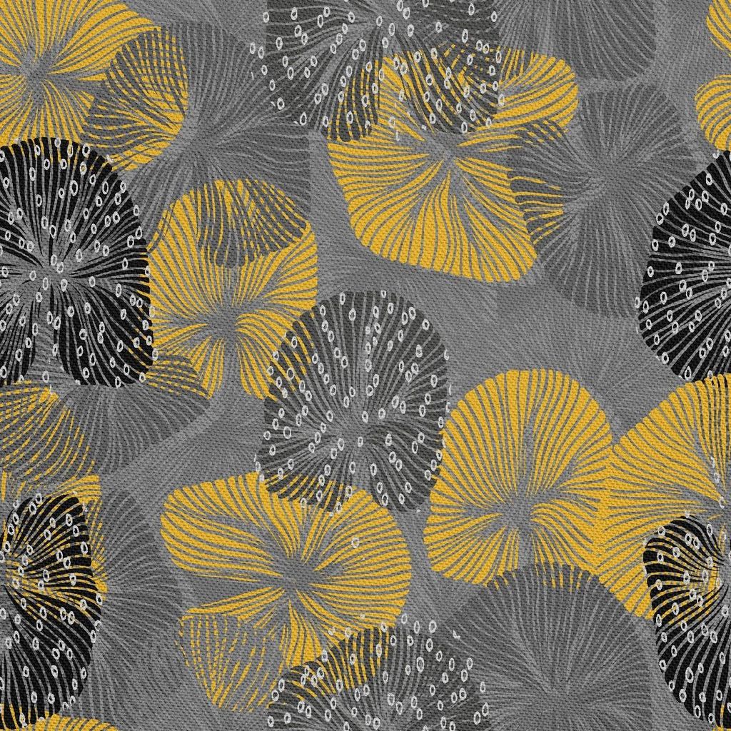 OUTDOOR DEKOSTOFFE OXFORD - Motiv gelb-graue abstraktion I DX381
