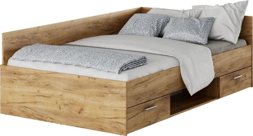 Kondela Rama łóżka ze schowkiem Boat 120 - dąb artisan Zdjęcie produktu 