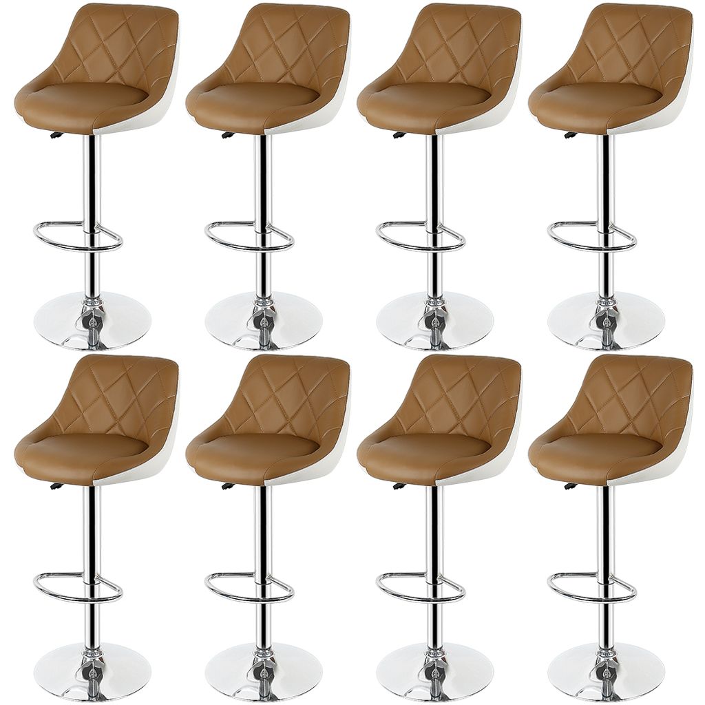 8er Set Barhocker mit Lehne aus Kunstleder 360° drehbar höhenverstellbar - Barstuhl, Küchenhocker