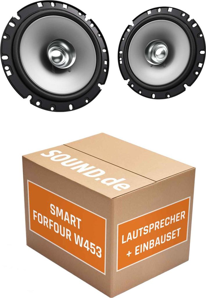 Lautsprecher Boxen Einbaupaket hinten Kenwood KFC-S1756 passend für Smart Forfour W453 | 2x Tief-Mitteltöner mit integriertem Hochtöner 300W MAX