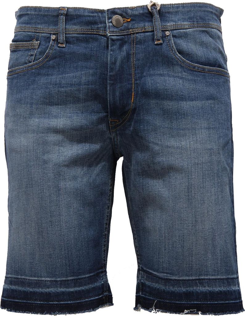 2858Z Bermuda uomo GAUDI' JEANS LIAM fransenbesetzt slim fit blau Shorts Mann