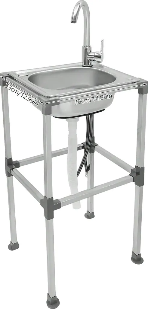 Évier de cuisine multifonctionnel argenté - Bac encastrable compact