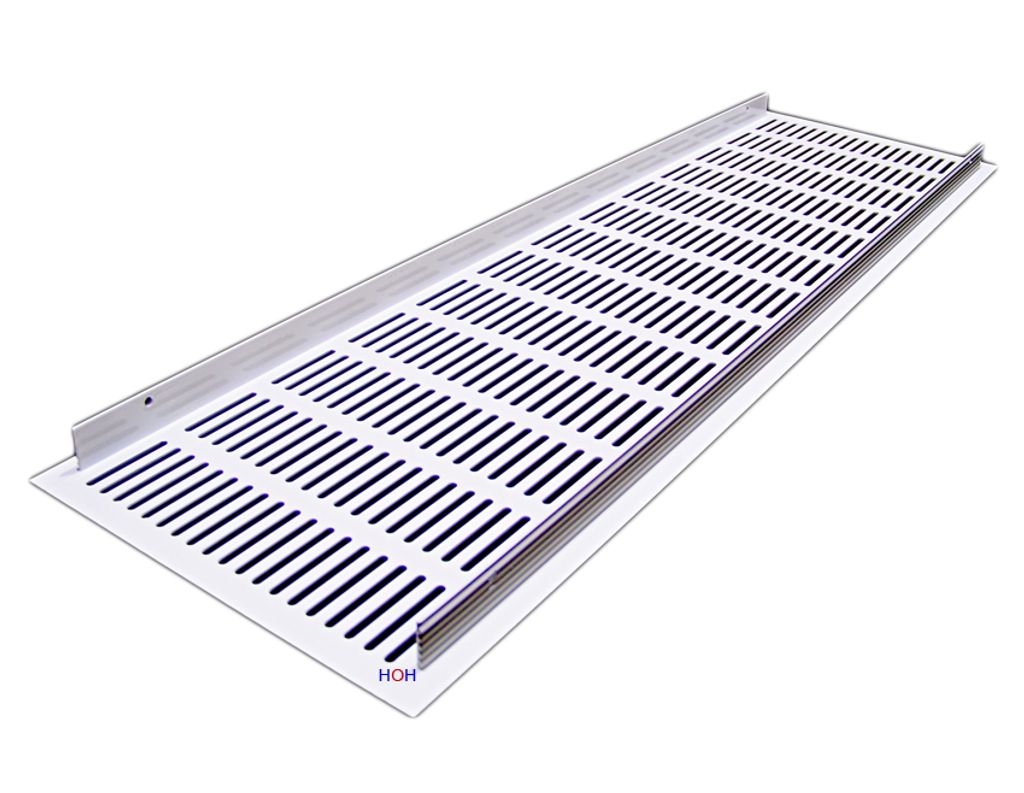 Lüftungsgitter LG-4006 W – 400 X 60 Mm, Weiß Pulverbeschichtet, Für Zuluft/Abluft