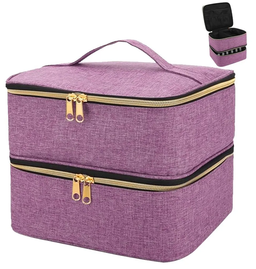 Pochette pour vernis à ongles et lampe UV grand modèle violette
