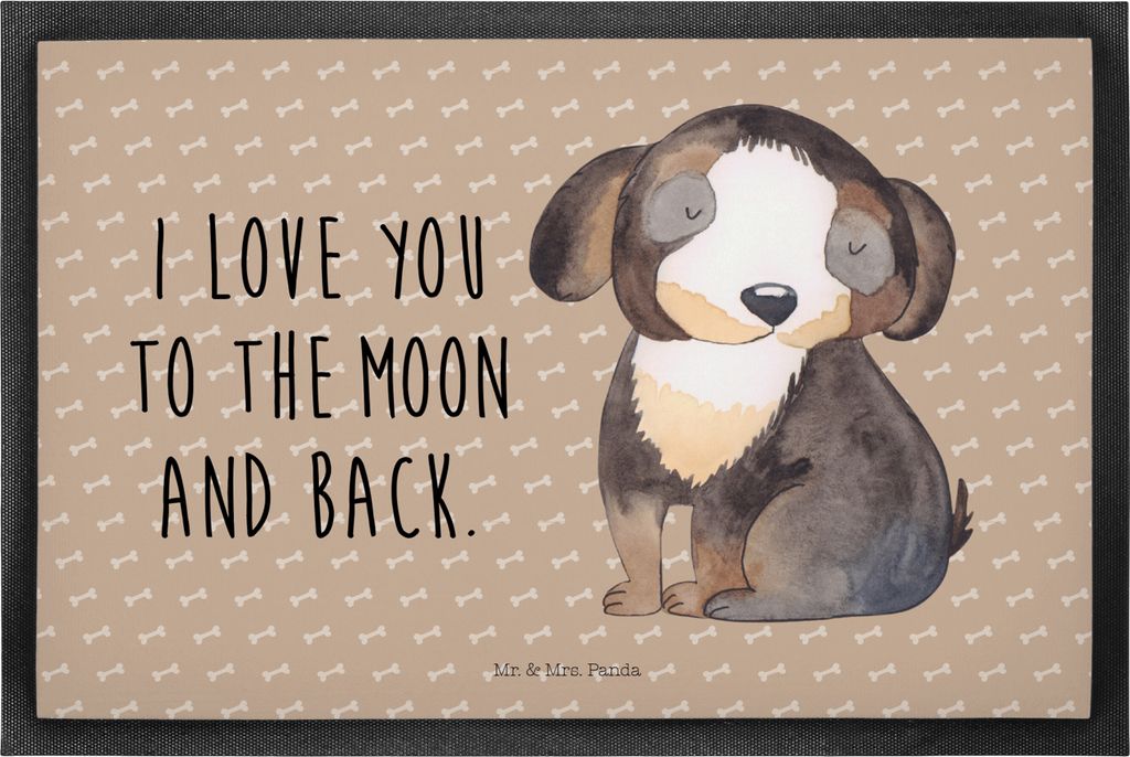 Mr. & Mrs. Panda fußmatte Hund Entspannen 40 x 60 cm - Hundeglück - Geschenk, Liebe, Schmutzfangmatte, Eingangsteppich, Schmutzmatte, Fußabtrete...