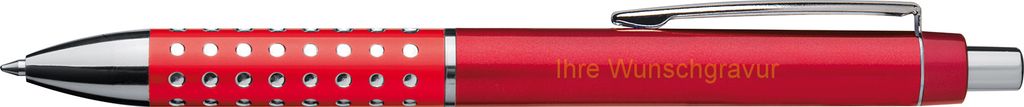 Kugelschreiber mit Gravur / "Glitzer" / Farbe: rot