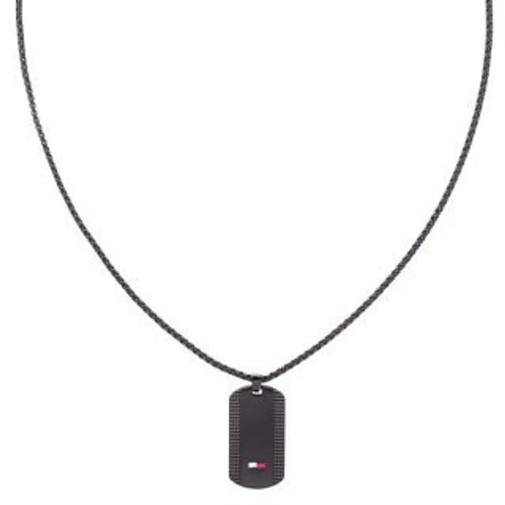 Collier Nelson H-Link acier noir - Accessoire homme pour look soirée