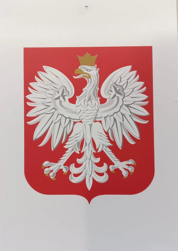 Targa Stemma Polonia Aquila PVC A4 - Decorazione Professionale Ufficio