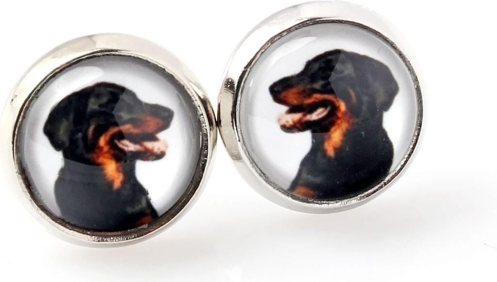Berger de Beauce, Beauceron - Ohrringe in einer Schachtel, Ihr Foto, handgefertigter Schmuck, Eigenmarke von Art-Dog.