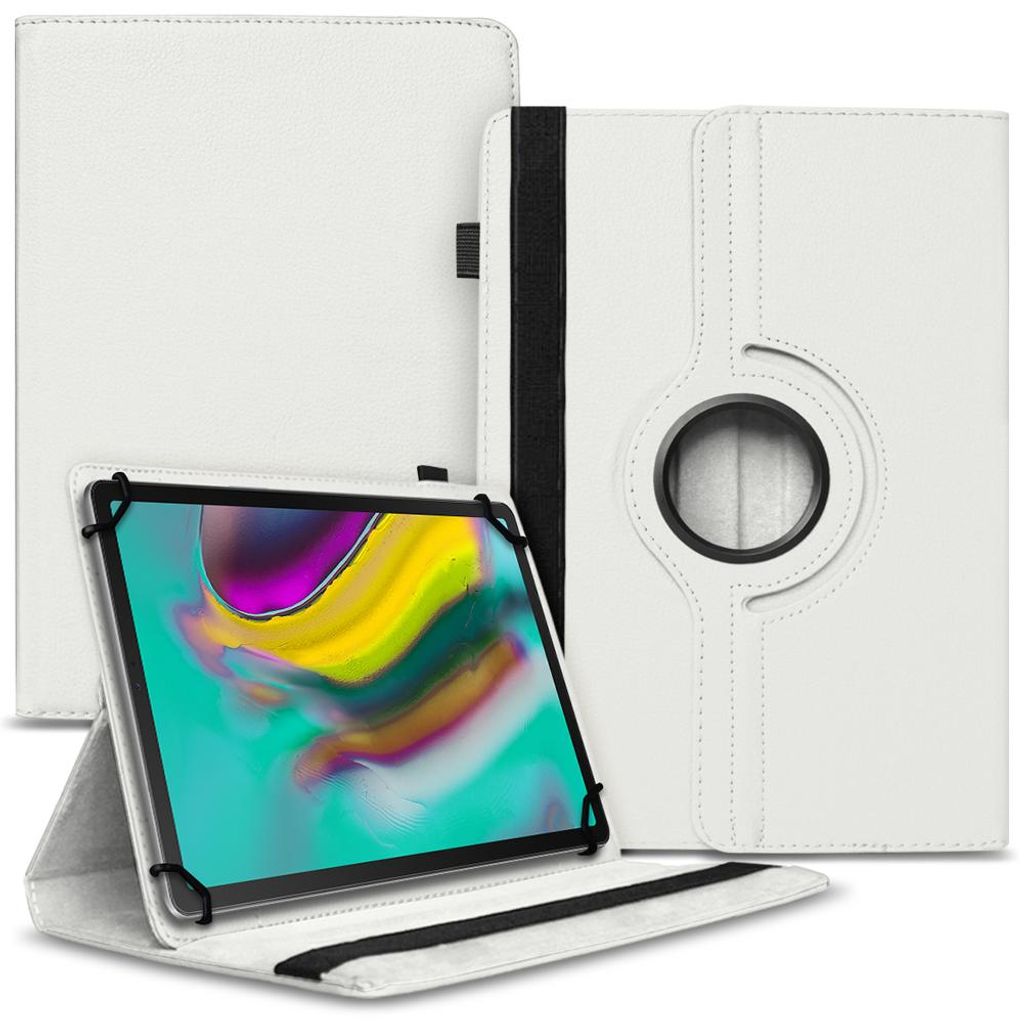 Tablet Hülle für Samsung Galaxy Tab S5e Tasche Schutzhülle Case Cover DrehbarFarben:Weiß