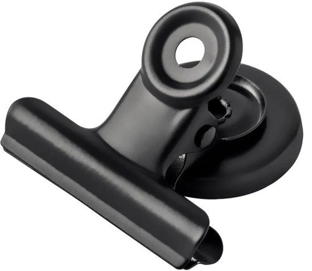 Organiseur Magnétique Noir 50 mm - 12 Clips pour Bureau et Cuisine Pro