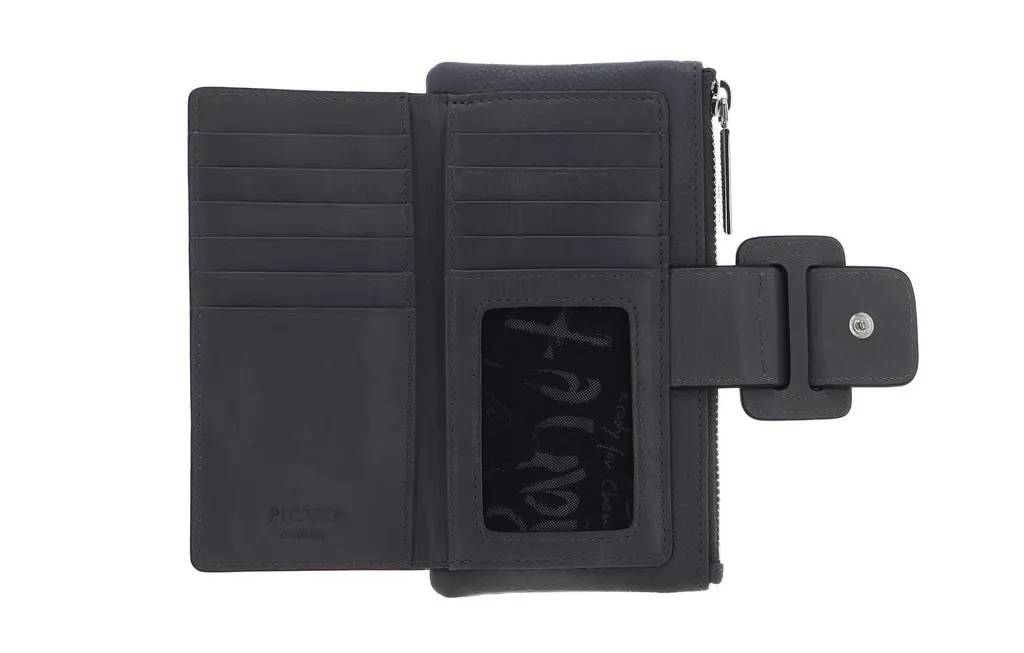 Porte-monnaie Picard Paola 1 Wallet Rock gris en cuir véritable élégant - 2
