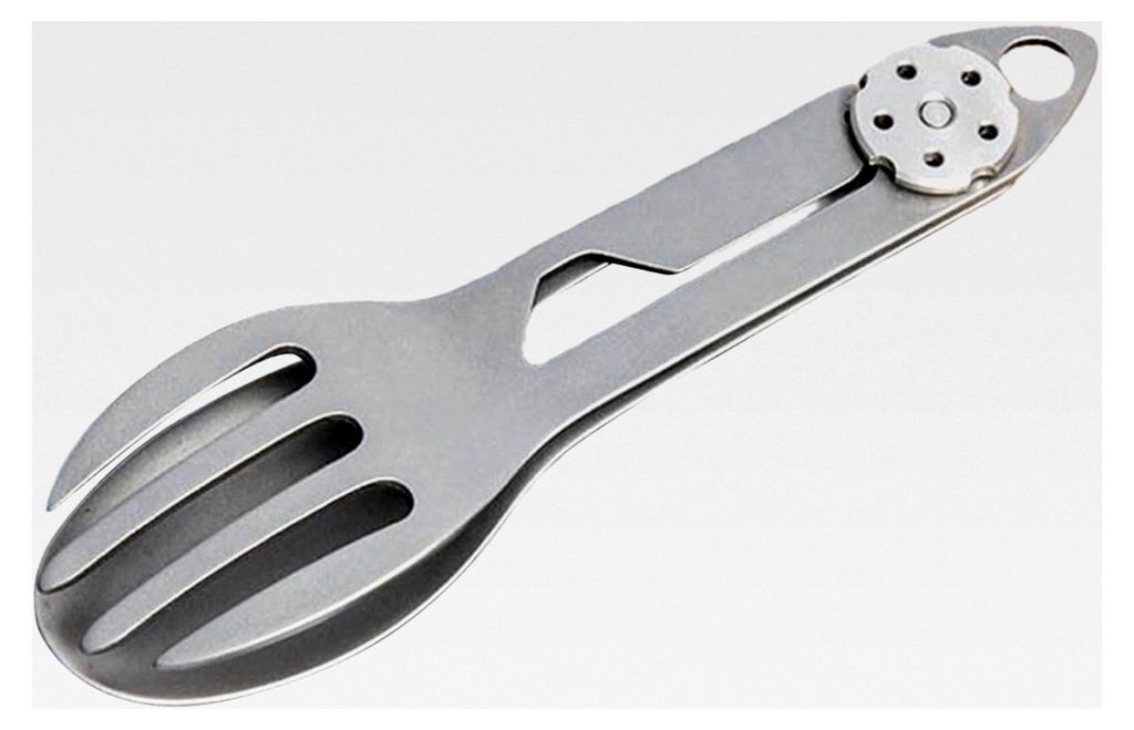 Backpacking Spork, 2-in-1 faltbarer Löffel und Gabel für Picknick, leichtes Campinggeschirr für Grillen, Wandern, Picknick und Reisen