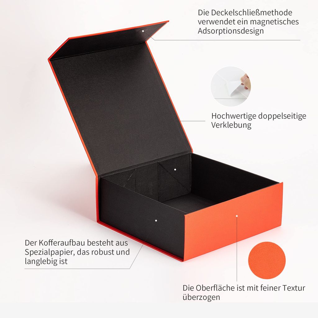 NEUSER PAPIER Aufbewahrungsbox DIN A4 – Dunkelrot Bezogen, 302x213x70 Mm, Stabil & Stapelbar, Made In Germany