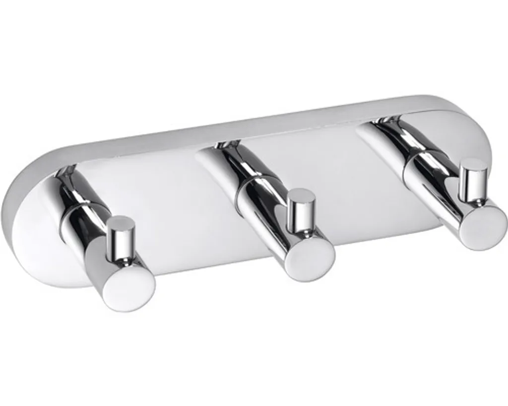 Porte-serviettes mural triple OMEGA en laiton chromé pour salle de bain