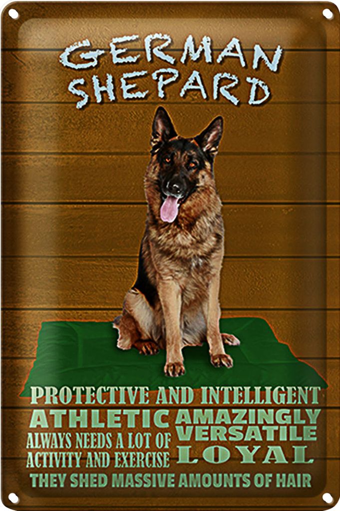 Blechschild Spruch 18x12cm German Shepard Hund athletic